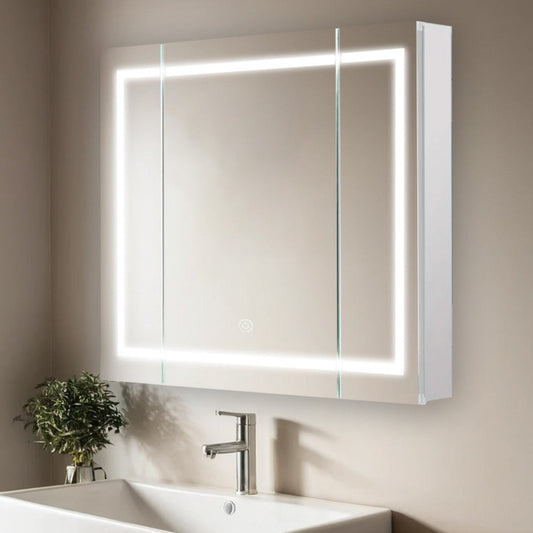 Aquadom Royale Plus 48" x 30" LED Lighted Medicine Cabinet With Defogger, Integrated LED 3X Magnifying Mirror and Electrical Outlet With USB - RP3-4830-N