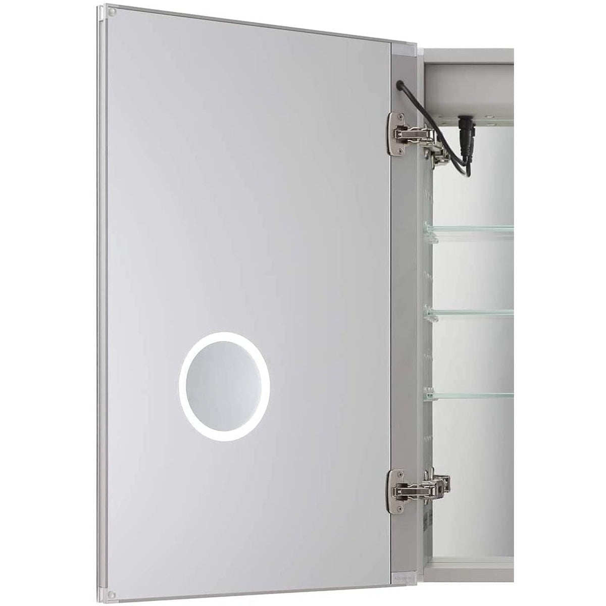 Aquadom Royale Plus 48" x 30" Rectangle Recessed or Surface Mount Bi-View LED Lighted Bathroom Medicine Cabinet With Defogger, Electrical Outlet, Magnifying Mirror - RP-4830-N