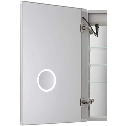 Aquadom Royale Plus 48" x 30" Rectangle Recessed or Surface Mount Bi-View LED Lighted Bathroom Medicine Cabinet With Defogger, Electrical Outlet, Magnifying Mirror - RP-4830-N