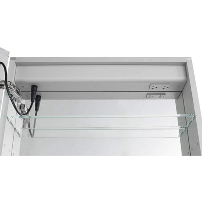 Aquadom Royale Plus 48" x 30" Rectangle Recessed or Surface Mount Bi-View LED Lighted Bathroom Medicine Cabinet With Defogger, Electrical Outlet, Magnifying Mirror - RP-4830-N