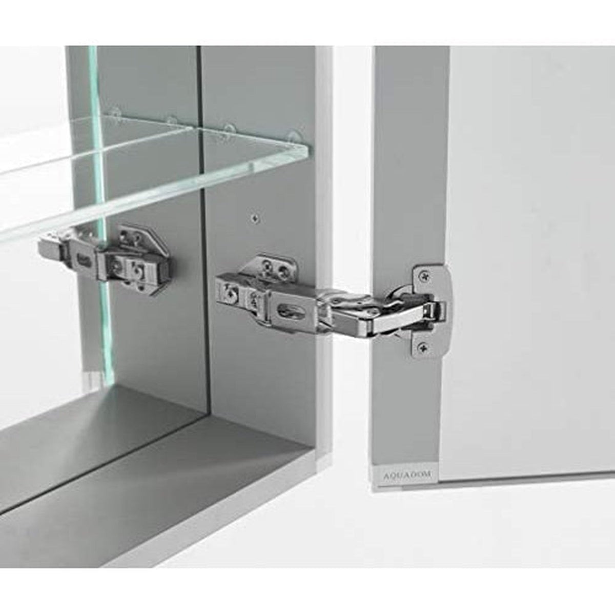 Aquadom Royale Plus 48" x 36" Rectangle Recessed or Surface Mount Bi-View LED Lighted Bathroom Medicine Cabinet With Defogger, Electrical Outlet, Magnifying Mirror - RP-4836-N