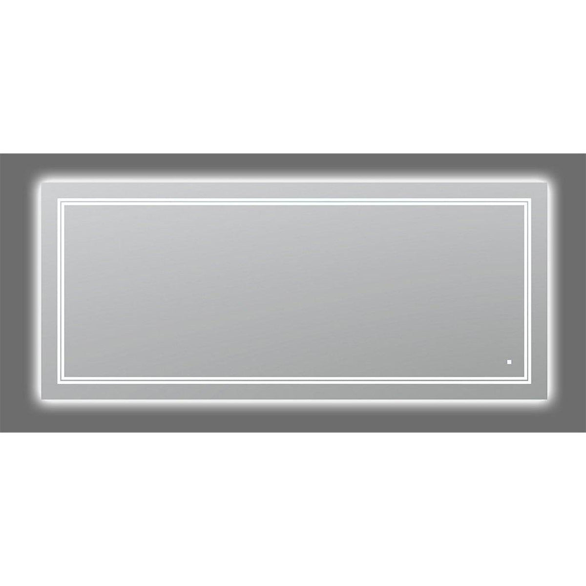 Aquadom SOHO 72" x 36" Rectangular Ultra-Slim Frame LED Lighted Bathroom Mirror With Defogger - S-7236-N