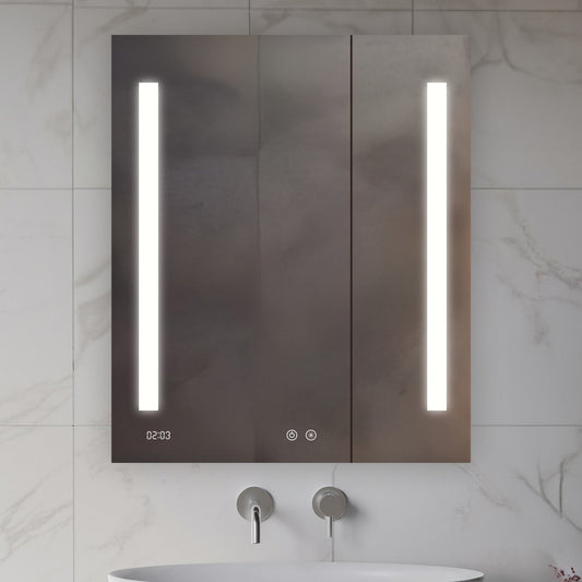 Aquadom Signature Royale 30" x 36" Rectangle Medicine Cabinet With Lighting, Defogger, Integrated LED 3X Magnifying Mirror And Electrical Outlet with USB - SR-3036-N