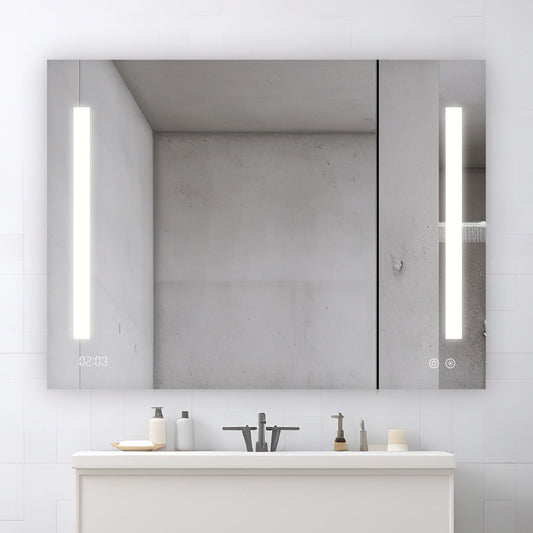 Aquadom Signature Royale 48" x 30" Triple-Door LED Lighted Medicine Cabinet With Defogger, Integrated LED 3X Magnifying Mirror and Electrical Outlet With USB - SR3-4830-N