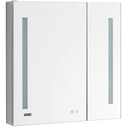 Aquadom Signature Royale Bi-View 30" x 30" Square Medicine Cabinet With Lighting, Defogger, Integrated LED 3X Magnifying Mirror And Electrical Outlet with USB - SR-3030-N