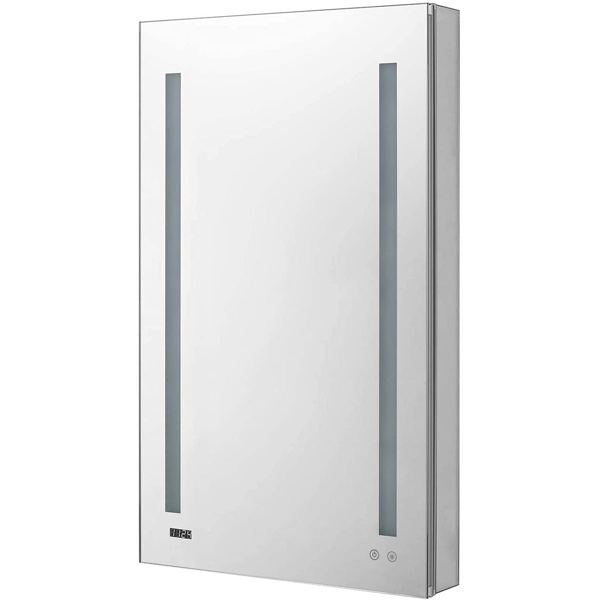 Aquadom Signature Royale Single View 24" x 40" Rectangular Left Hinged Medicine Cabinet With Lighting, Defogger, Integrated LED 3X Magnifying Mirror And Electrical Outlet with USB - SR-2440L-N