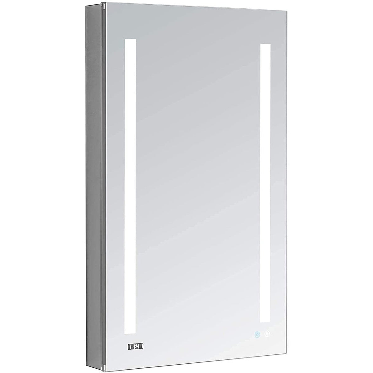 Aquadom Signature Royale Single View 24" x 40" Rectangular Left Hinged Medicine Cabinet With Lighting, Defogger, Integrated LED 3X Magnifying Mirror And Electrical Outlet with USB - SR-2440L-N