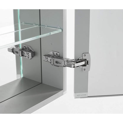 Aquadom Signature Royale Single View 24" x 40" Rectangular Right Hinged Medicine Cabinet With Lighting, Defogger, Integrated LED 3X Magnifying Mirror And Electrical Outlet with USB - SR-2440R-N