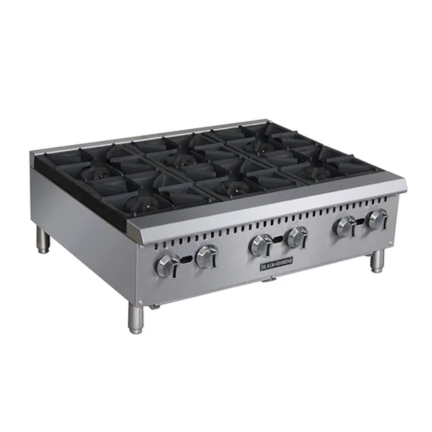 Adcraft BDCTH-36 Black Diamond 6 Burner Heavy Duty Gas Hotplate 36