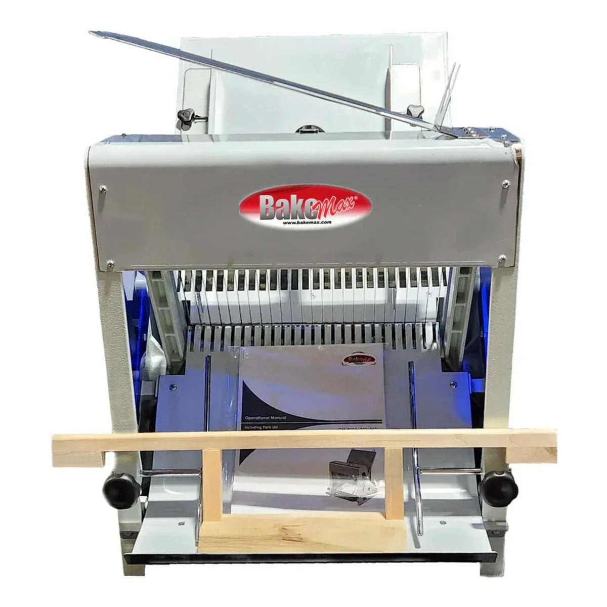 BakeMax  30" Gravity Feed Bread Slicer, Countertop, 15" Max Loaf Length, 110/60/1 - BMGF001-2