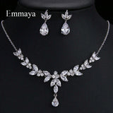 Emmaya Jewelry Set with Necklace & Cubic Zircon Stud Earrings