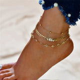 Ankle Bracelets for Women – Boho Gold & Silver Tassel Chain with Snake, Starfish, and Heart Charms