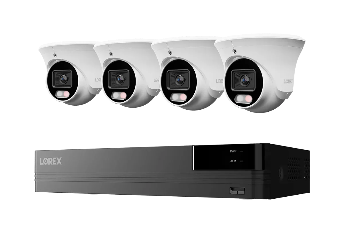 Lorex Connect U Series 4K 8-Channel Wired NVR System with U3 2K+ PoE Turret Cameras - 2TB (Cables not included)