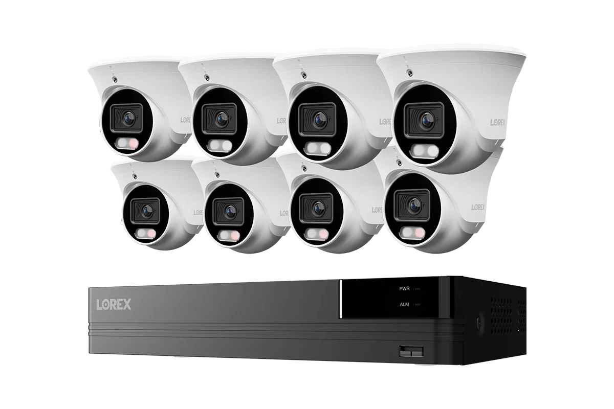 Lorex Connect U Series 4K 8-Channel Wired NVR System with U3 4K PoE Turret Cameras - 2TB (Cables not included)