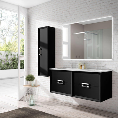 Lucena Bath 80" DÃ©cor Tirador Floating Double Vanities in White / Black / Grey / Silver - Backyard Provider