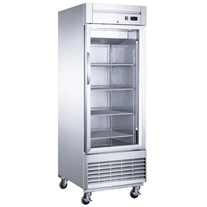 Dukers D28F-GS1 28" Single Glass Door Bottom Mount Reach-In Freezer 17.79 Cu. Ft - D28F-GS1