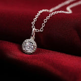 Silver Crystal Pendant Jewelry Set