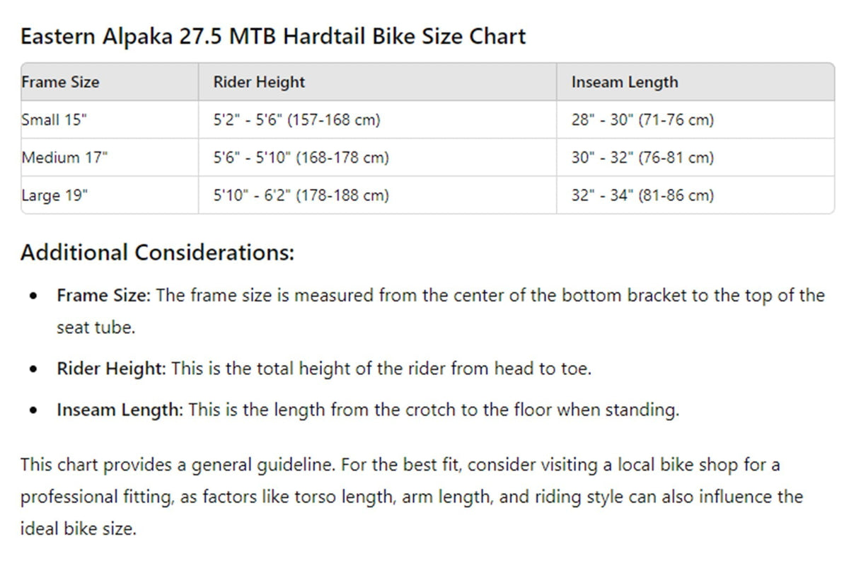 Eastern Alpaka 27.5 MTB Hardtail Bike - Blue