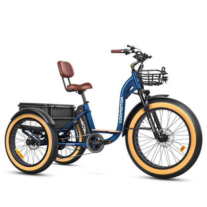 Addmotor 750W 48V Grandtan Plus II Trike Extra Fat Tire Electric Bike - EB-ADD-GTP2-NBL