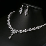 Emmaya Jewelry Set with Necklace & Cubic Zircon Stud Earrings