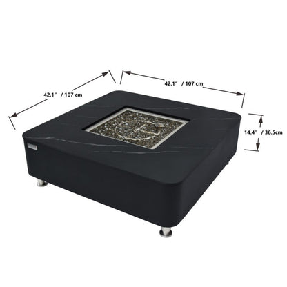 Elementi Plus Annecy Fire Table Black Dimensions