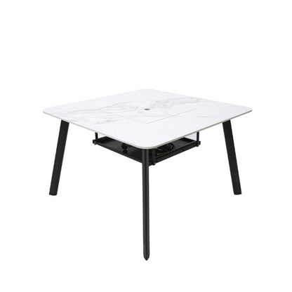 Elementi Plus Helsinki Marble Porcelain Dining fire Table with porcelain lid Silo