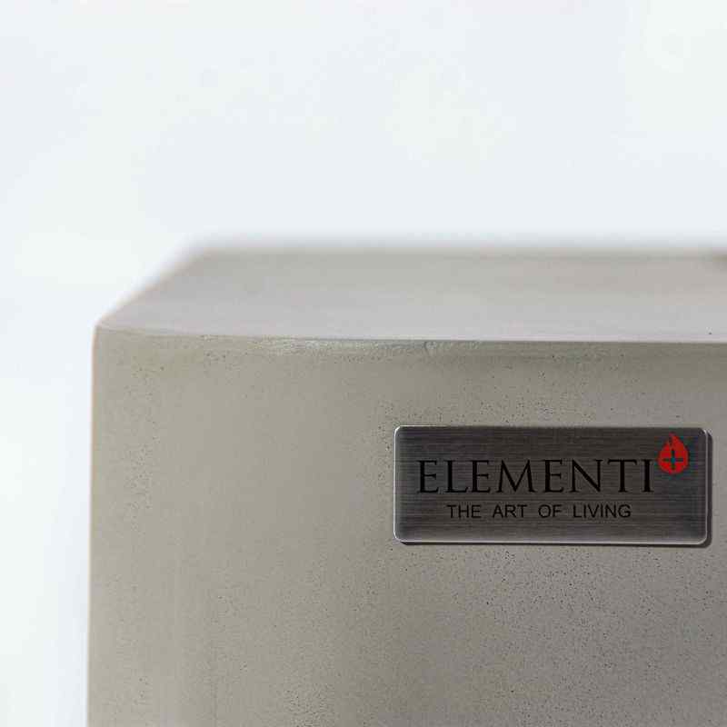 Elementi Plus Lucerne Fire Table Logo name Top Edge Silo