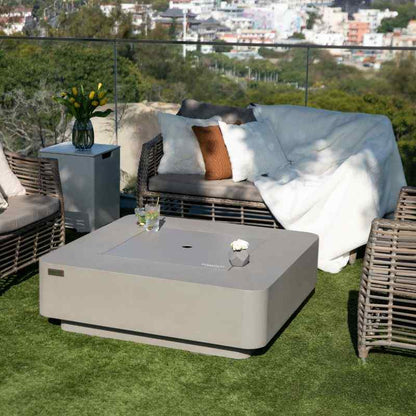 Elementi Plus Lucerne Fire Table with Aluminum Lid with Outdoor View