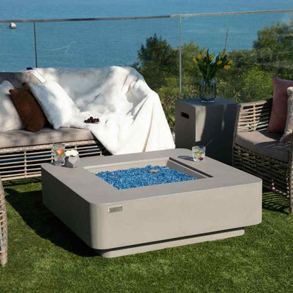 Elementi Plus Lucerne Fire Table with Blue Fire glass