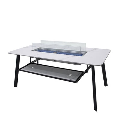 Elementi Plus Oslo Dining Fire Table With windscreen silo