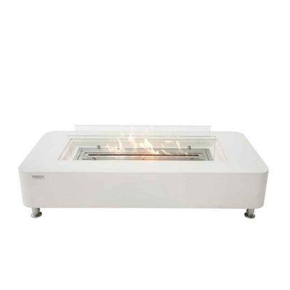Elementi Sydney ethanol fire Pit Cream white with flame silo
