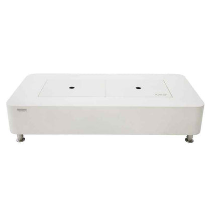 Elementi Sydney ethanol fire Pit Cream white with Lid Silo
