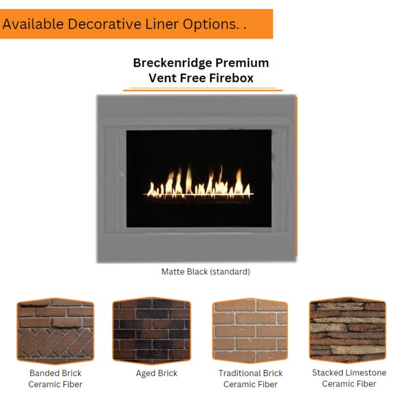 Empire Breckenridge Premium 36" Vent Free Firebox with Louvers - VFP36FB0L
