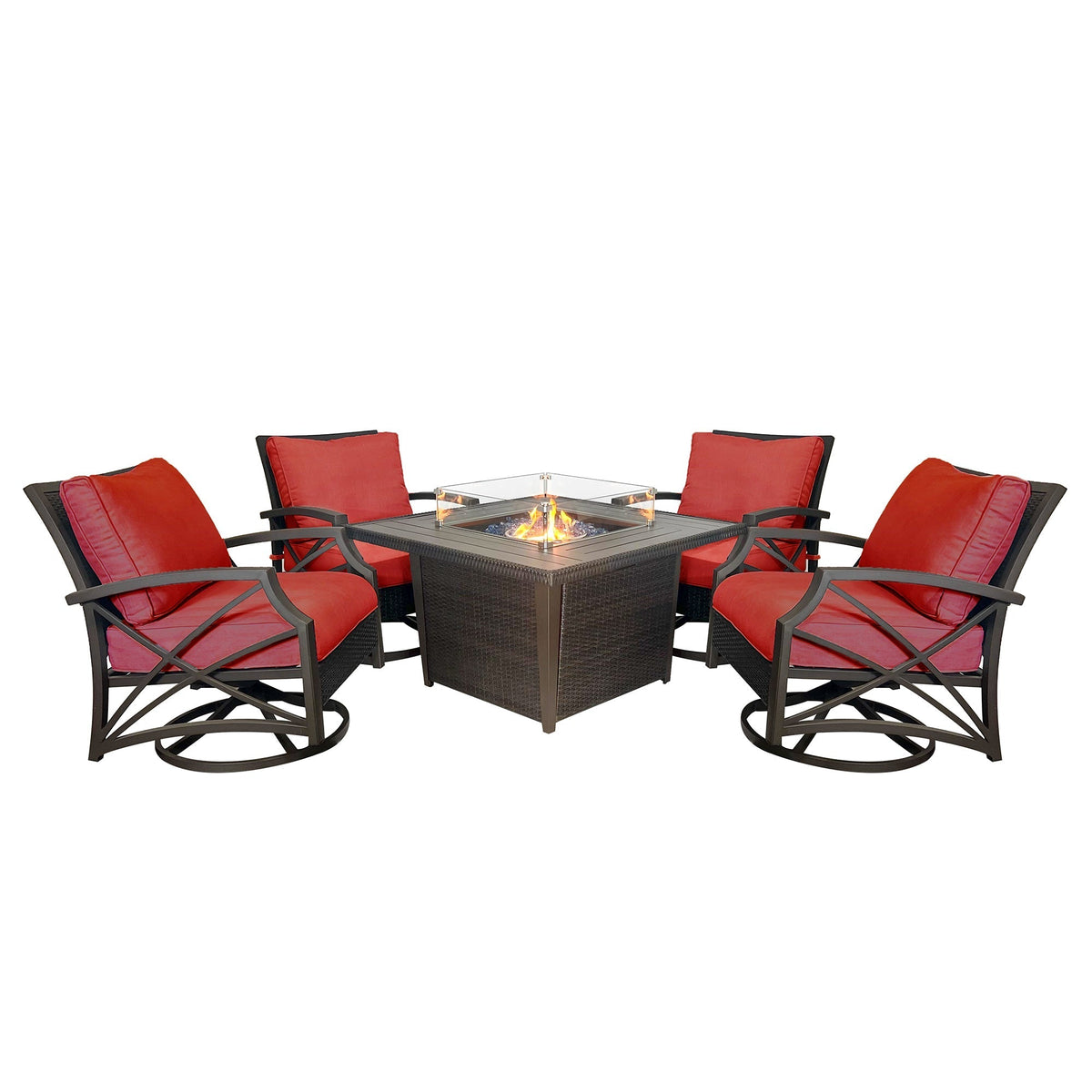Ethan 5-Piece Outdoor Fire Pit Table Set for Patio
