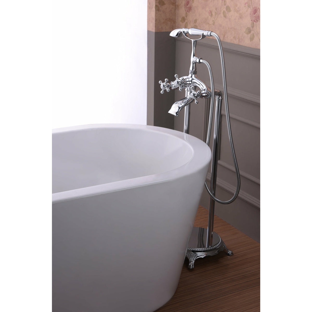 Anzzi Tugela 3-Handle Claw Foot Tub Faucet with Hand Shower FS-AZ0052 - FS-AZ0052BN