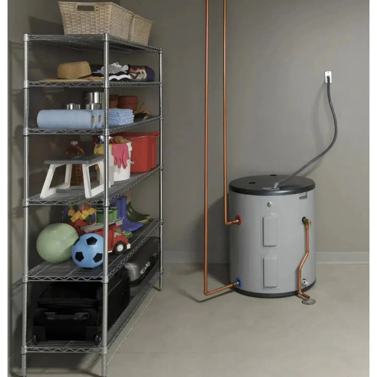 GE RealMAX 36 Gallon Capacity Side Port Lowboy Electric Water Heater - GE40L08BSM
