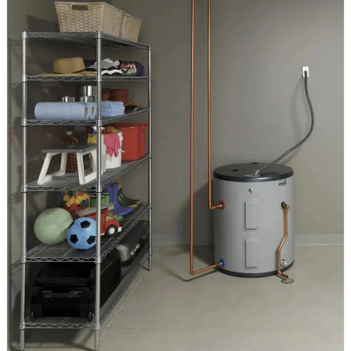 GE RealMAX 36 Gallon Capacity Side Port Lowboy Electric Water Heater - GE40L08BSM