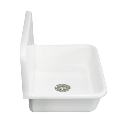 Kingston Brass Arcticstone 30 in. Solid Surface Farmhouse Kitchen Sink with Backsplash in Matte White (GKTA302119)