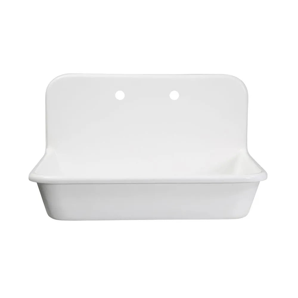 Kingston Brass Arcticstone 30 in. Solid Surface Farmhouse Kitchen Sink with Backsplash in Matte White (GKTA302119)