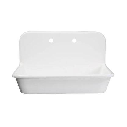 Kingston Brass Arcticstone 30 in. Solid Surface Farmhouse Kitchen Sink with Backsplash in Matte White (GKTA302119)