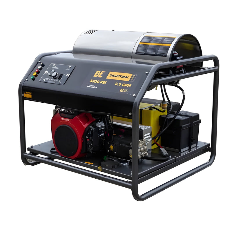 BE Power 3,500 PSI - 8.5 GPM Hot Water Pressure Washer Honda GX690 Engine and AR Triplex Pump - PowerGen USA - HW3524HA12V