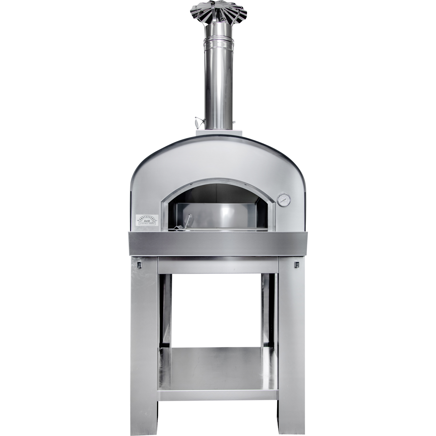 Solé Gourmet 32 Inch Italia Wood Fired Oven with Cart front View