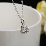 Silver Crystal Pendant Jewelry Set