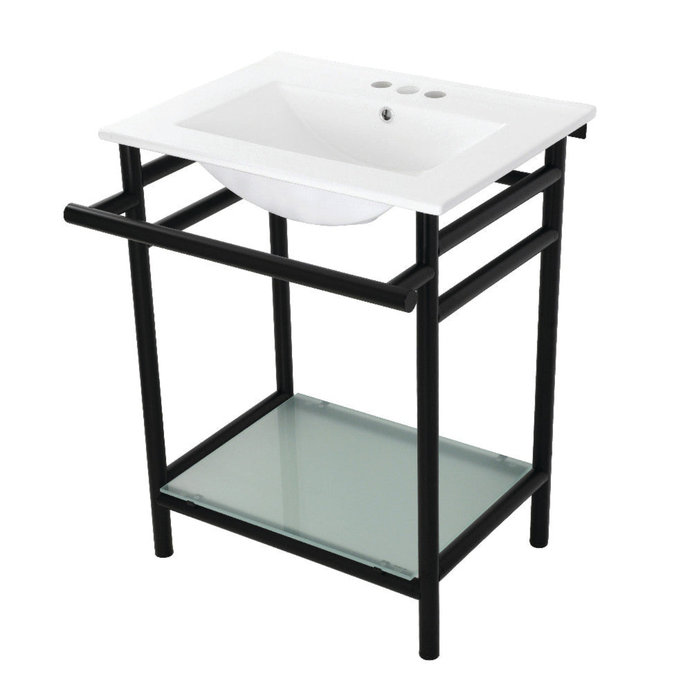Kingston Brass 24 in. Ceramic Console Sink (4-Inch, 3-Hole) - VPB24187W40