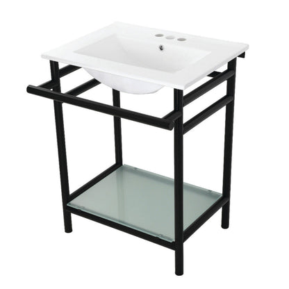 Kingston Brass 24 in. Ceramic Console Sink (4-Inch, 3-Hole) - VPB24187W40