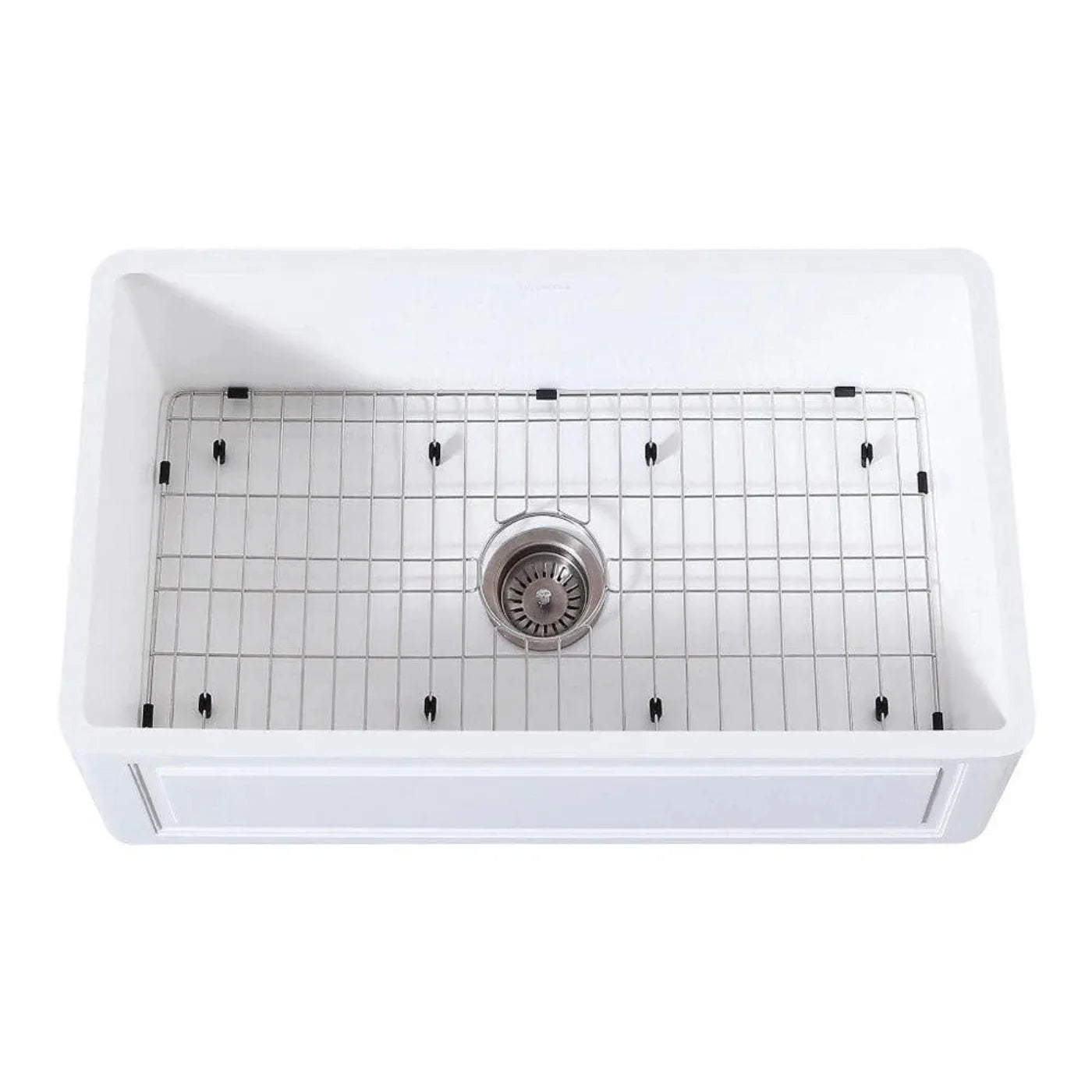 Kingston Brass 33 in. Farmhouse Apron Front Kitchen Sink with Strainer and Grid in Matte White - KGKFA331810LD