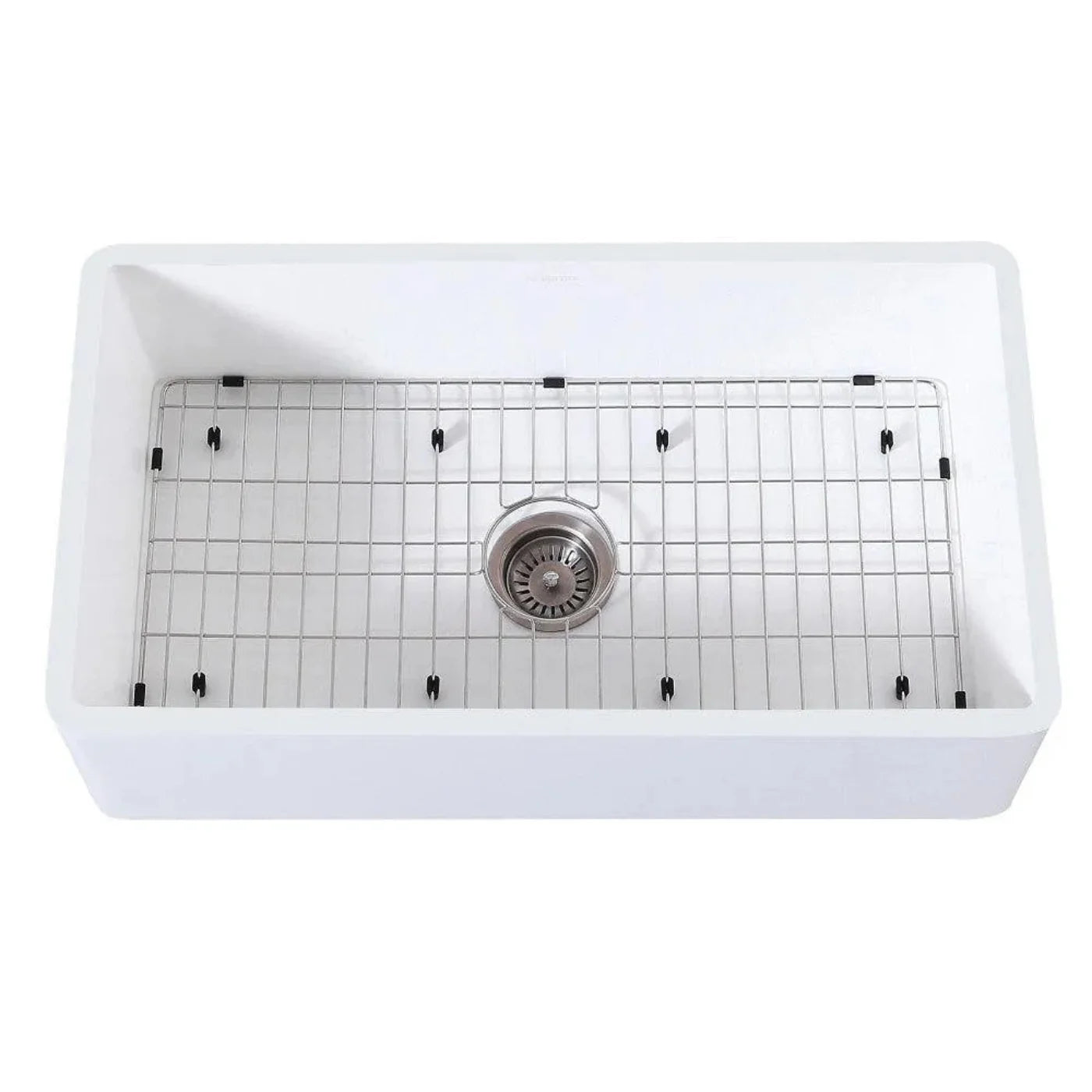 Kingston Brass 36 in. Farmhouse Kitchen Sink with Strainer and Grid in Matte White - KGKFA361810BC