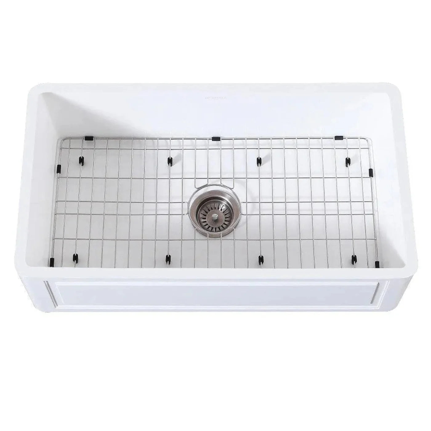 Kingston Brass 36 in. Farmhouse Apron Front Kitchen Sink with Strainer and Grid in Matte White - KGKFA361810LD