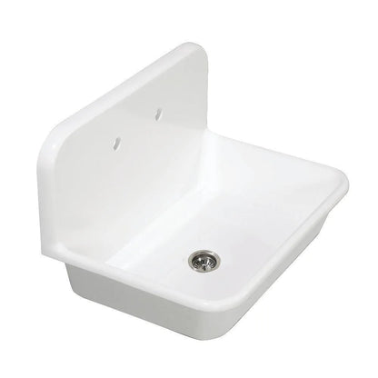 Kingston Brass Arcticstone 30 in. Solid Surface Farmhouse Kitchen Sink with Backsplash in Matte White (GKTA302119)