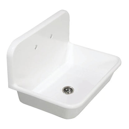 Kingston Brass Arcticstone 30 in. Solid Surface Farmhouse Kitchen Sink with Backsplash in Matte White (GKTA302119)